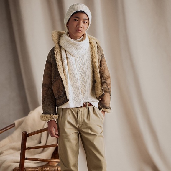 NWT Polo Ralph Lauren Boy’s Aran-Knit Wool-Blend Sweater Size XL - Picture 3 of 8